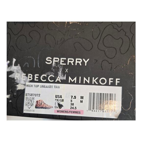Sperry X Rebecca Minkoff Leather Leopard Print High-Top Sneakers NIB Womens 7.5 - Picture 11 of 12